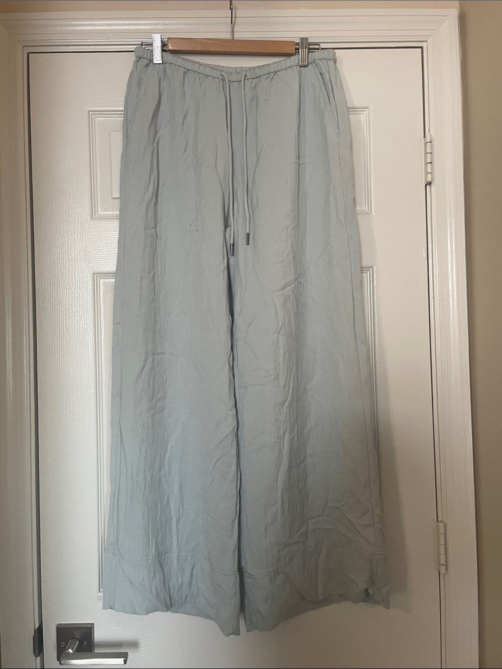Calypso Light blue Drawstring Wide-Leg Pants